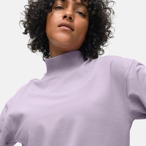 Outdoor Voices Stretch Cotton Mockneck - Earl Grey